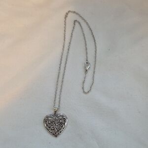 Elegant Silver Heart Pendant Necklace